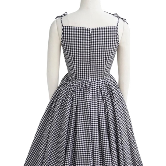 Square Neck Gingham Custom-Made Dress - Picture 2 of 5